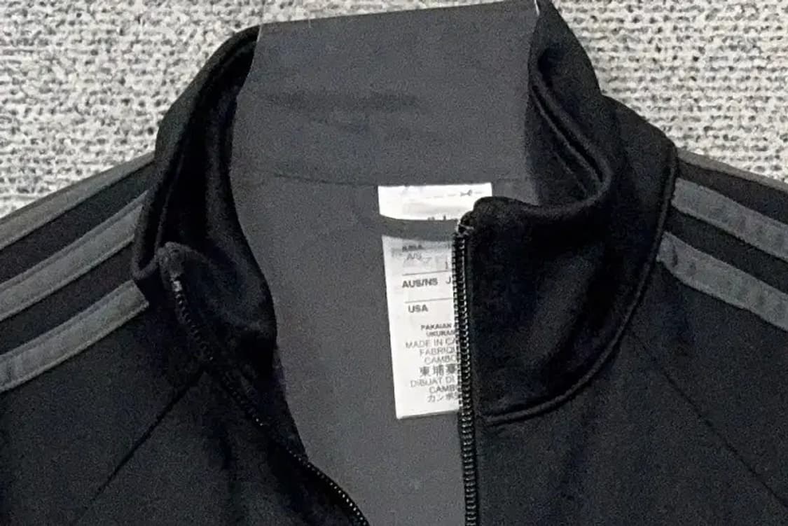 아디다스 블랙 로고 삼선 집업 저지 M 상품이미지5