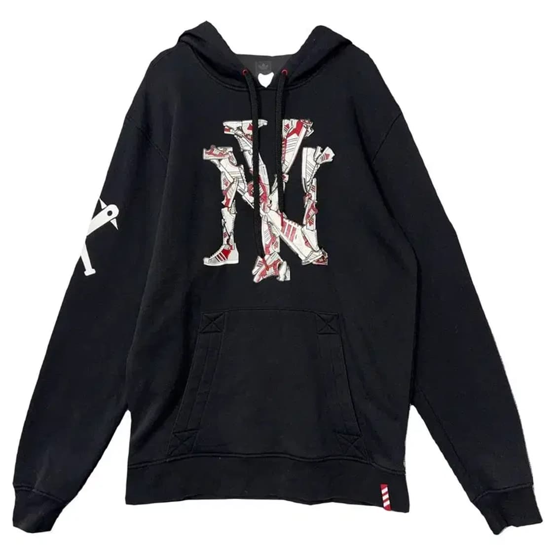 아디다스 흑탭 뉴욕 프린팅 블랙 후드티 105 상품이미지1