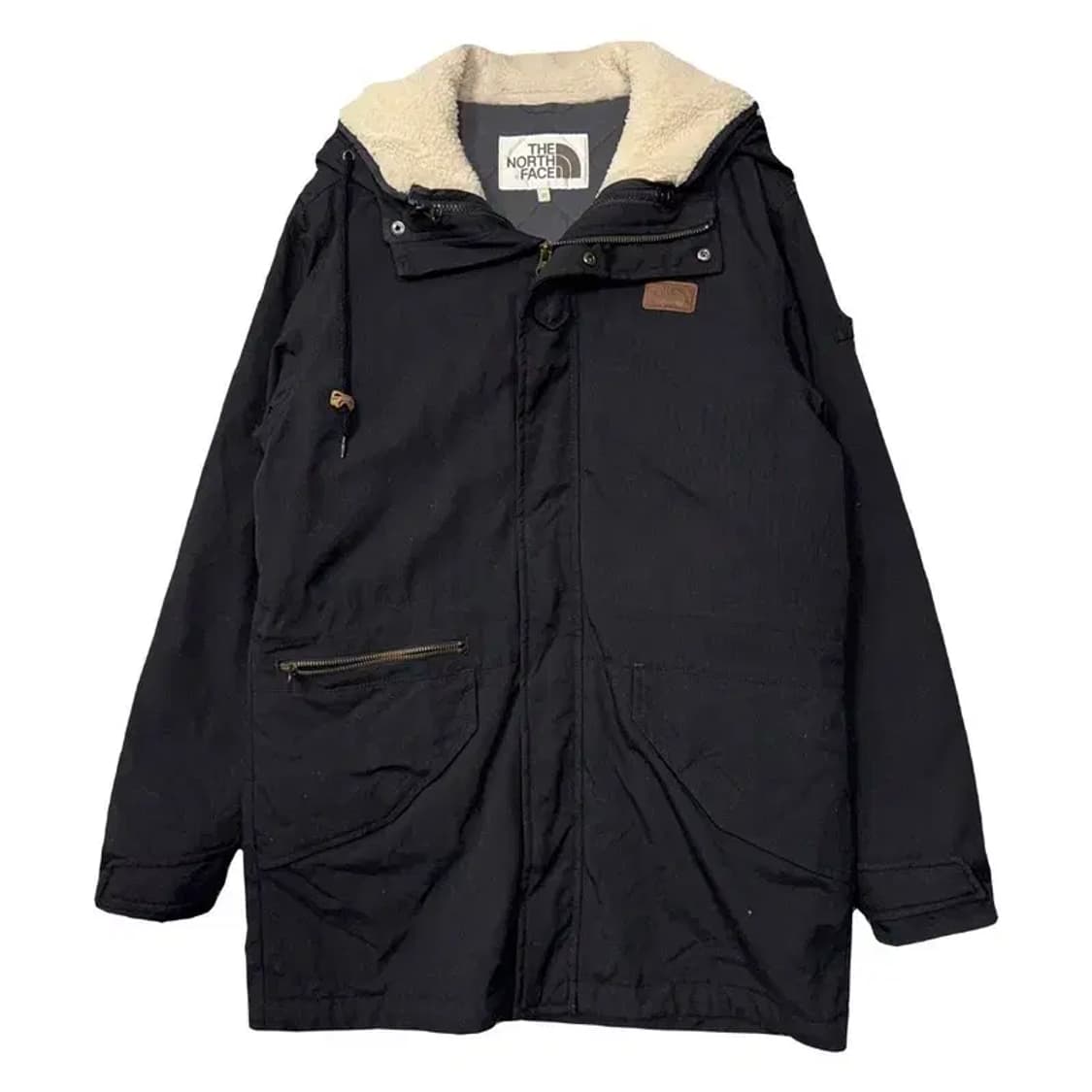 노스페이스 블랙 화이트 라벨 로고 후드 롱패딩 95 상품이미지1