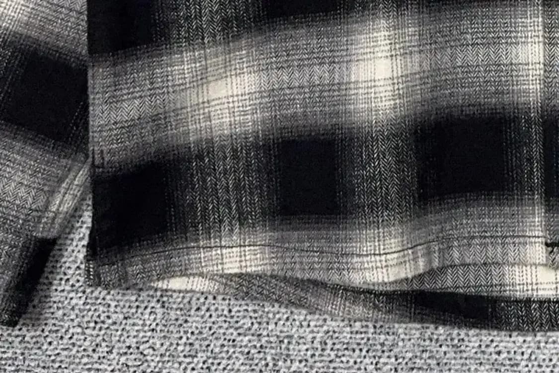 커버낫 체크 블랙 플란넬 버튼 후드 자켓 M 상품이미지6