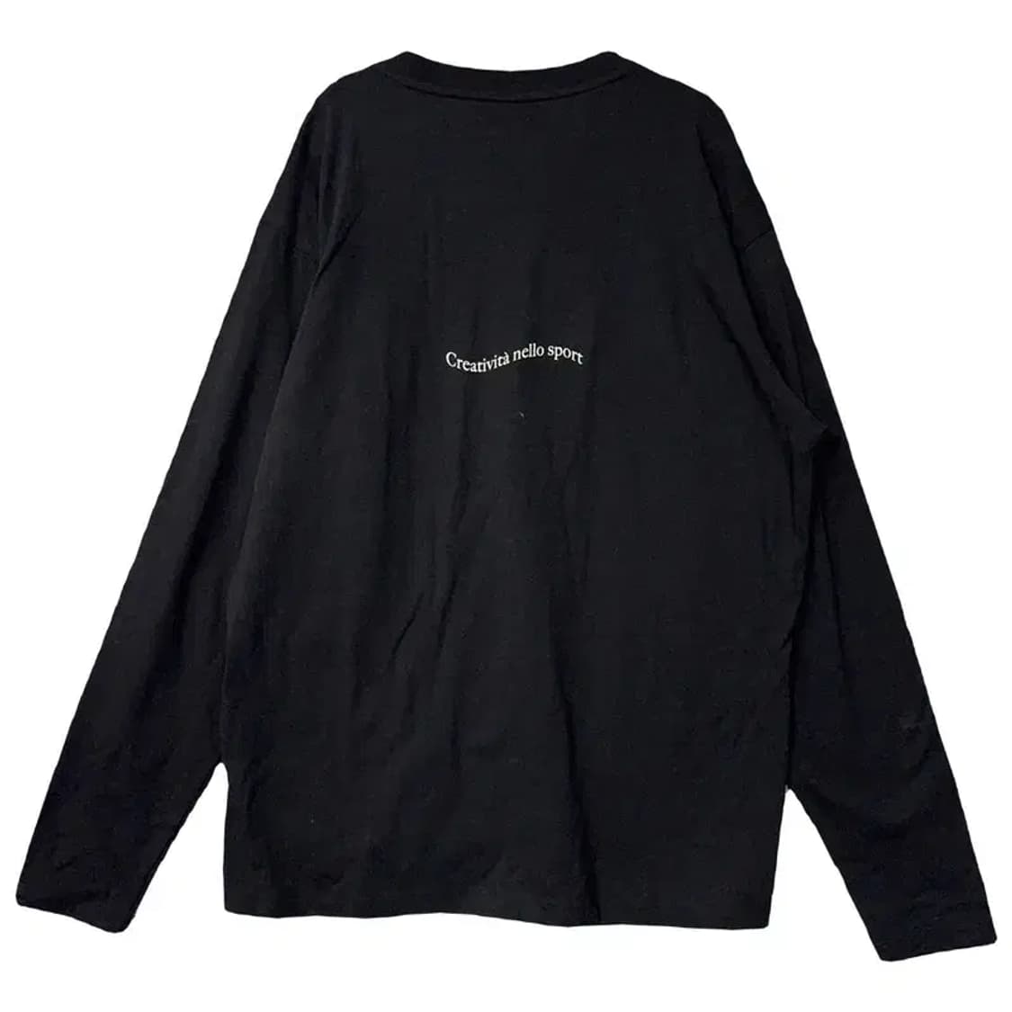 휠라 올블랙 센터 로고 긴팔티 LARGE 상품이미지2