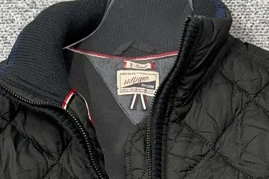 타미힐피거 블랙 로고 퀄팅 패딩 자켓 XS 상품이미지5