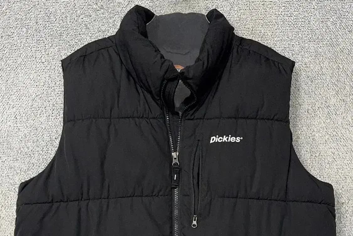 디키즈 블랙 스펠 로고 패딩 조끼 LARGE 상품이미지3