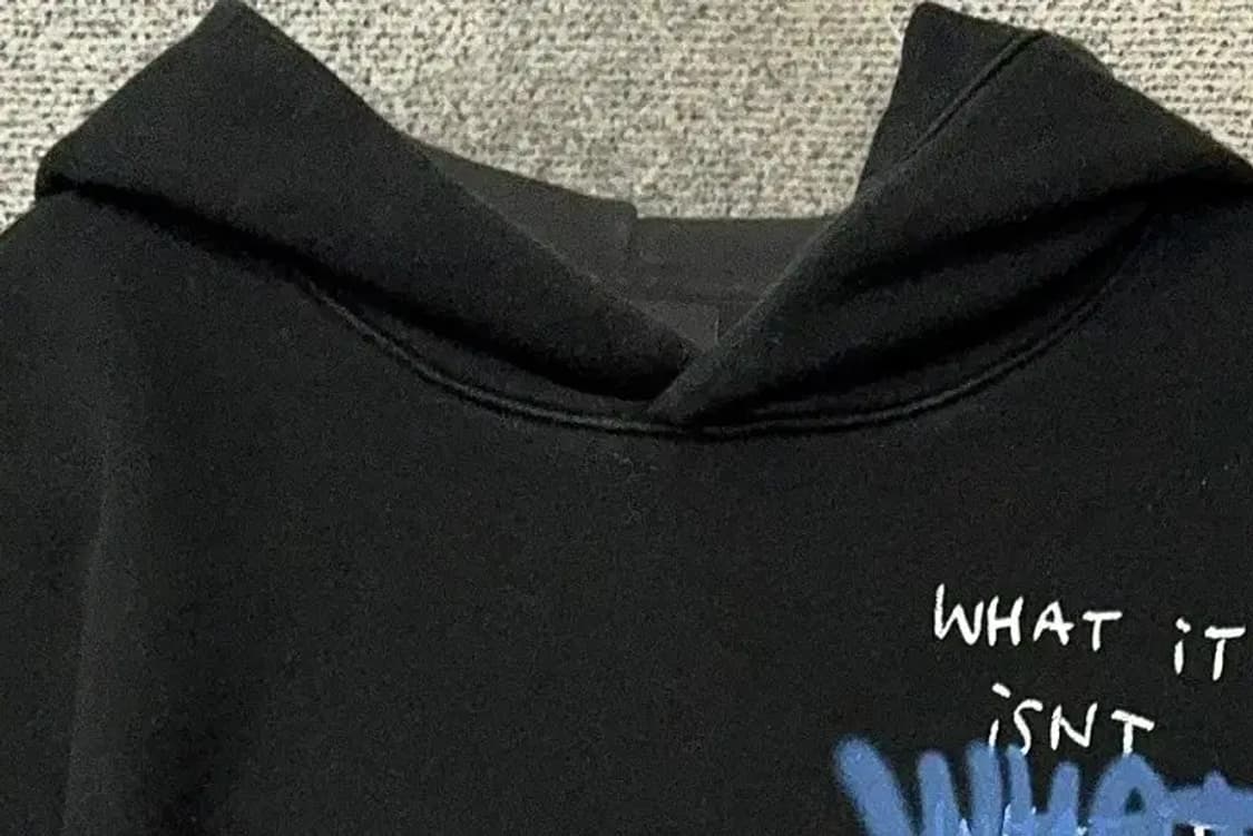 왓잇이즌 프린팅 빈티지 블랙 후드티 95(M) 상품이미지5