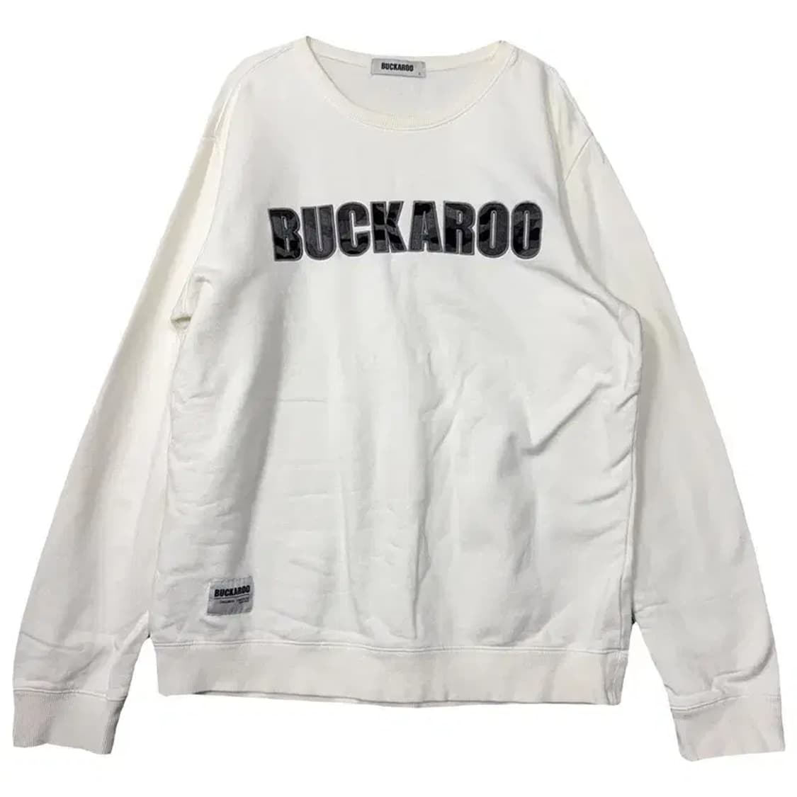 버커루 자수 로고 화이트 맨투맨 L 상품이미지1