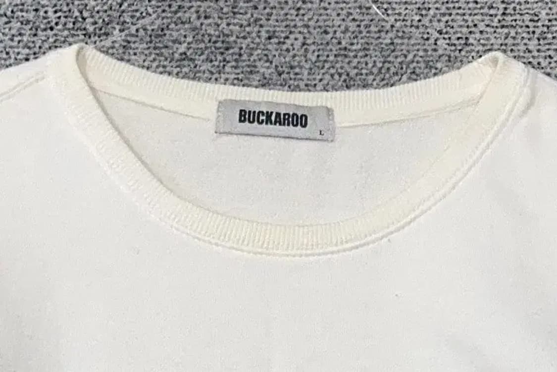 버커루 자수 로고 화이트 맨투맨 L 상품이미지5