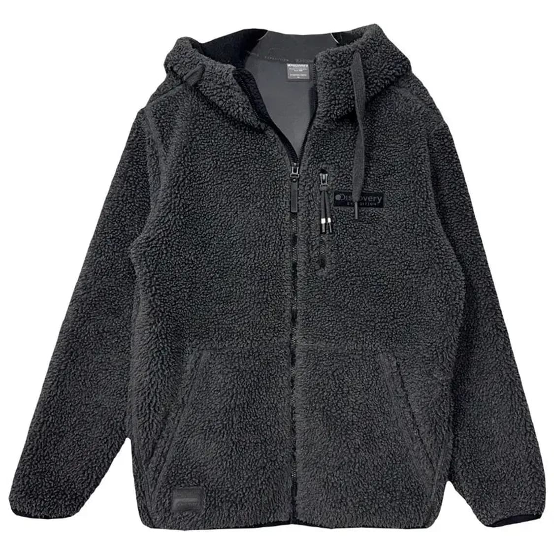 디스커버리 그레이 양털 뽀글이 후리스 후드집업 95 상품이미지1