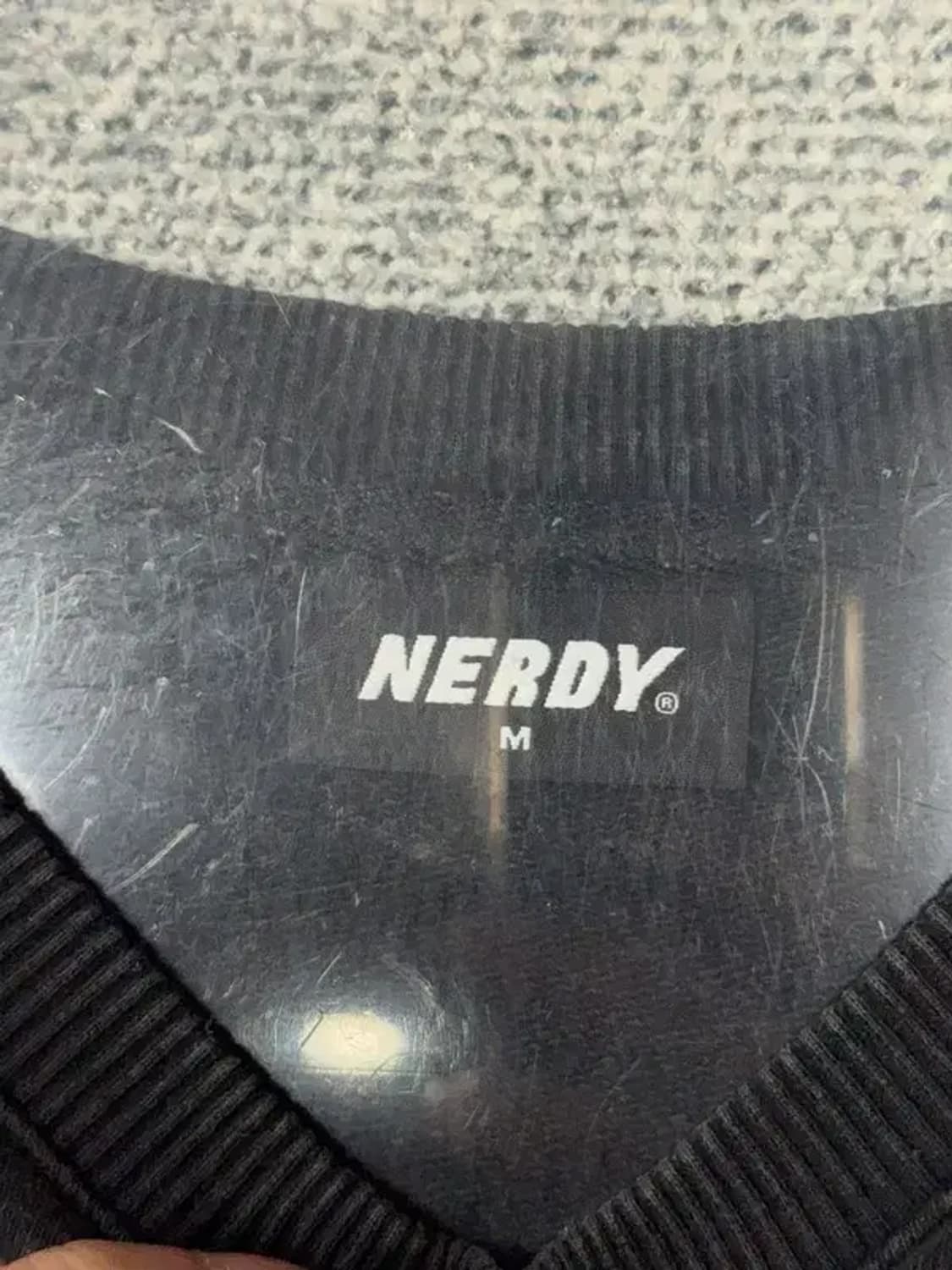 널디 블랙 로고 오버핏 맨투맨 M 상품이미지3