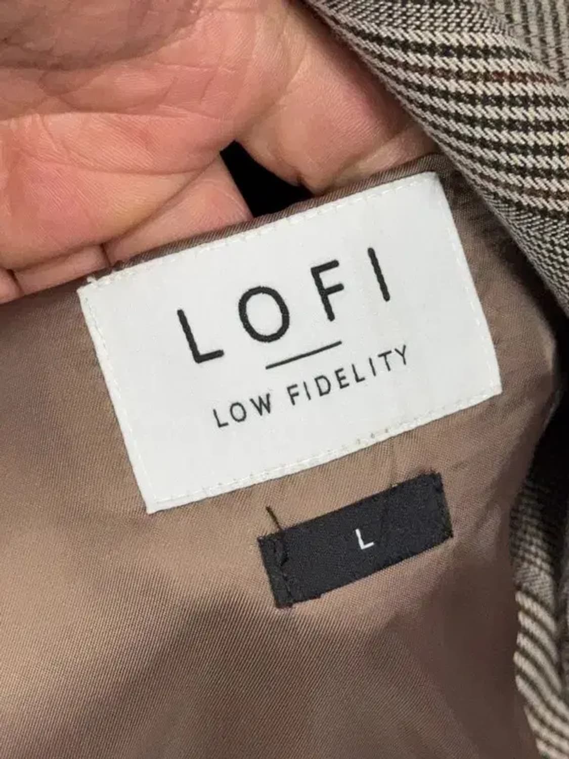 로파이 체크 베이지 블레이저 L 상품이미지3
