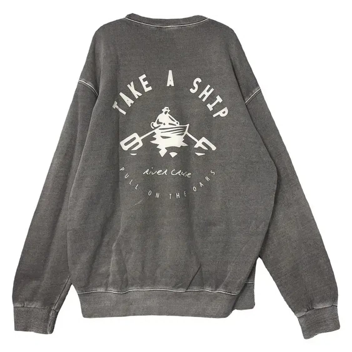 트래블 그레이 로고 빈티지 피그먼트 맨투맨 M 상품이미지2