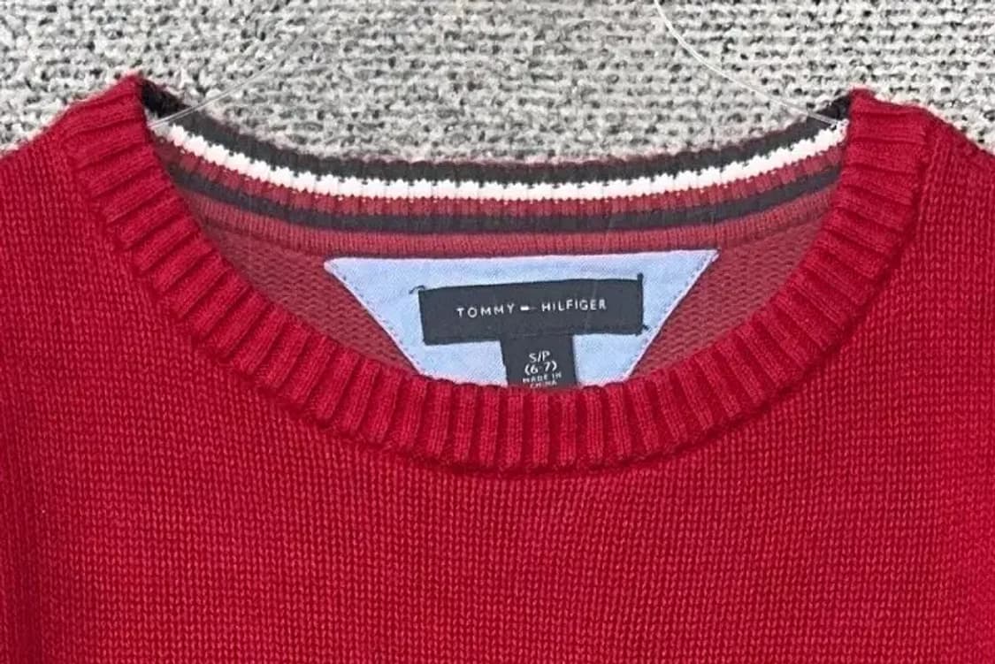 6~7세 타미힐피거 레드 키즈 니트 상품이미지5