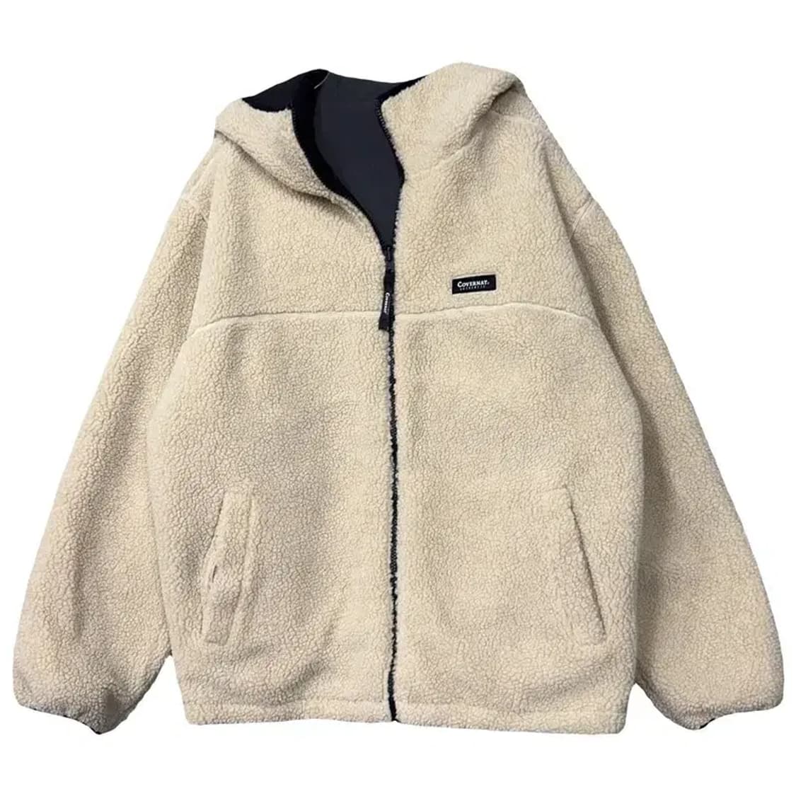 커버낫 베이지 양털 뽀글이 양면 점퍼 LARGE 상품이미지1