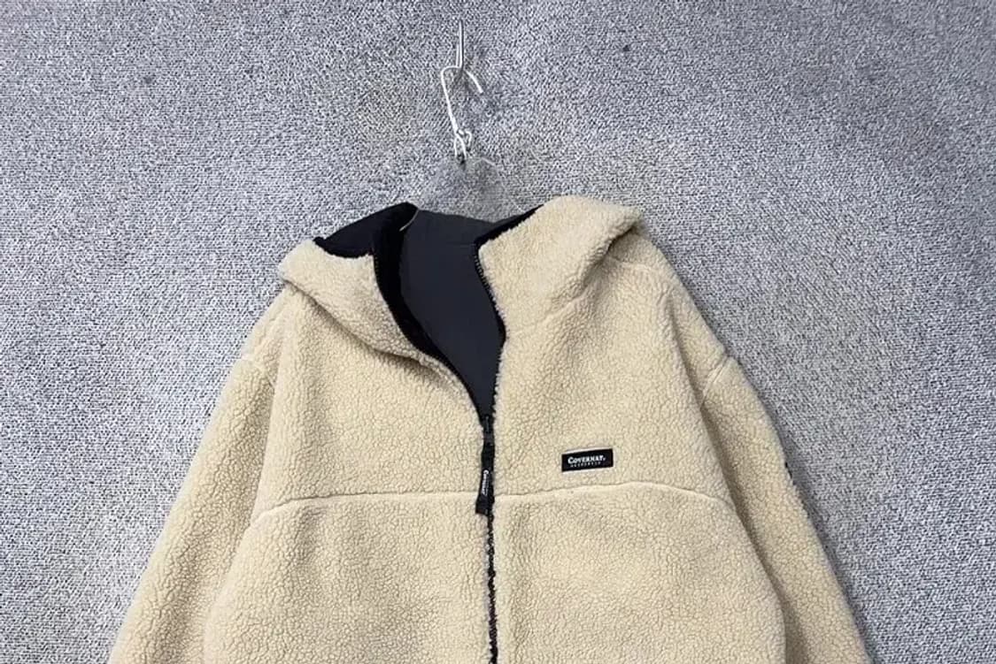 커버낫 베이지 양털 뽀글이 양면 점퍼 LARGE 상품이미지5