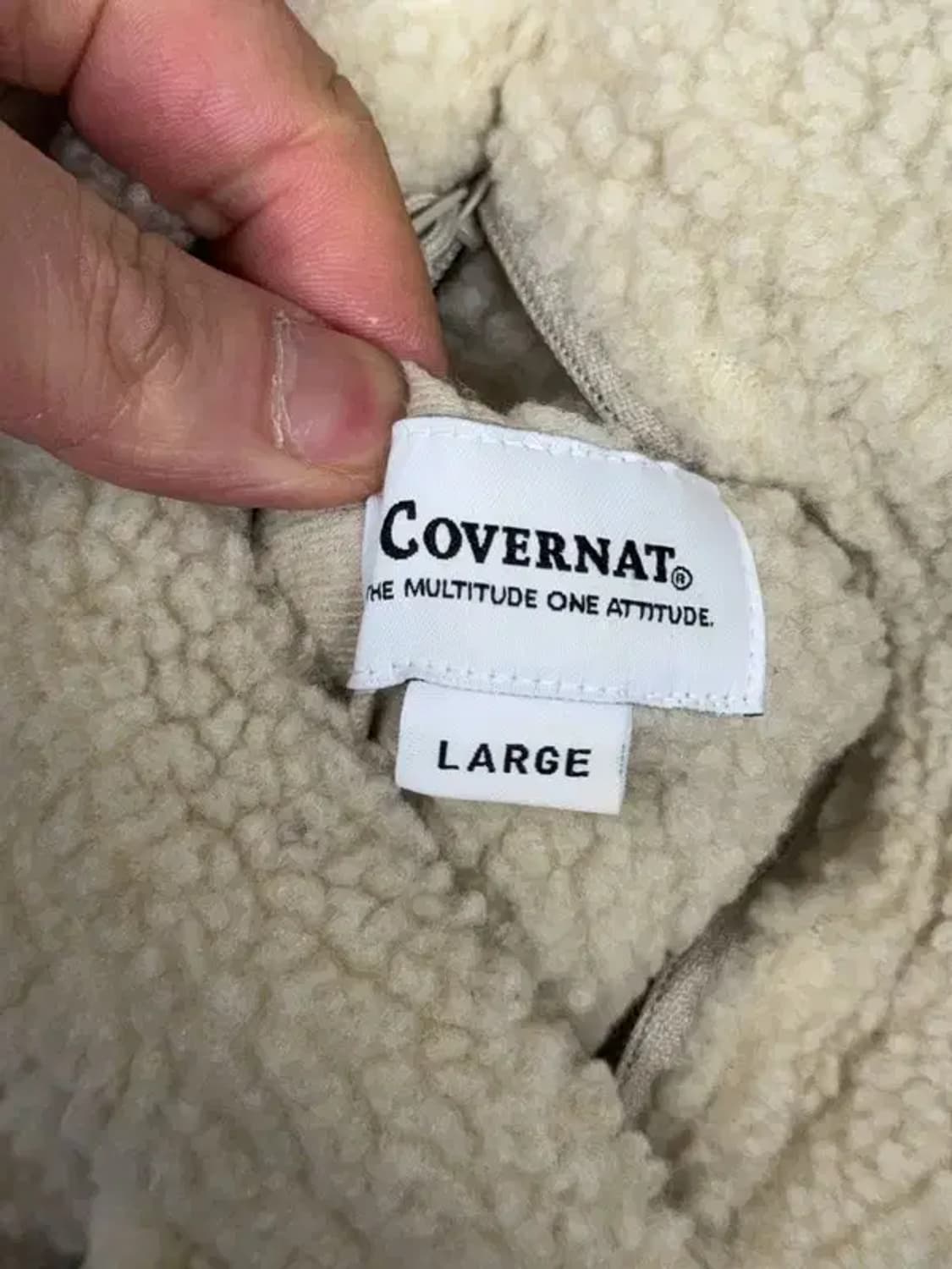커버낫 베이지 양털 뽀글이 양면 점퍼 LARGE 상품이미지9