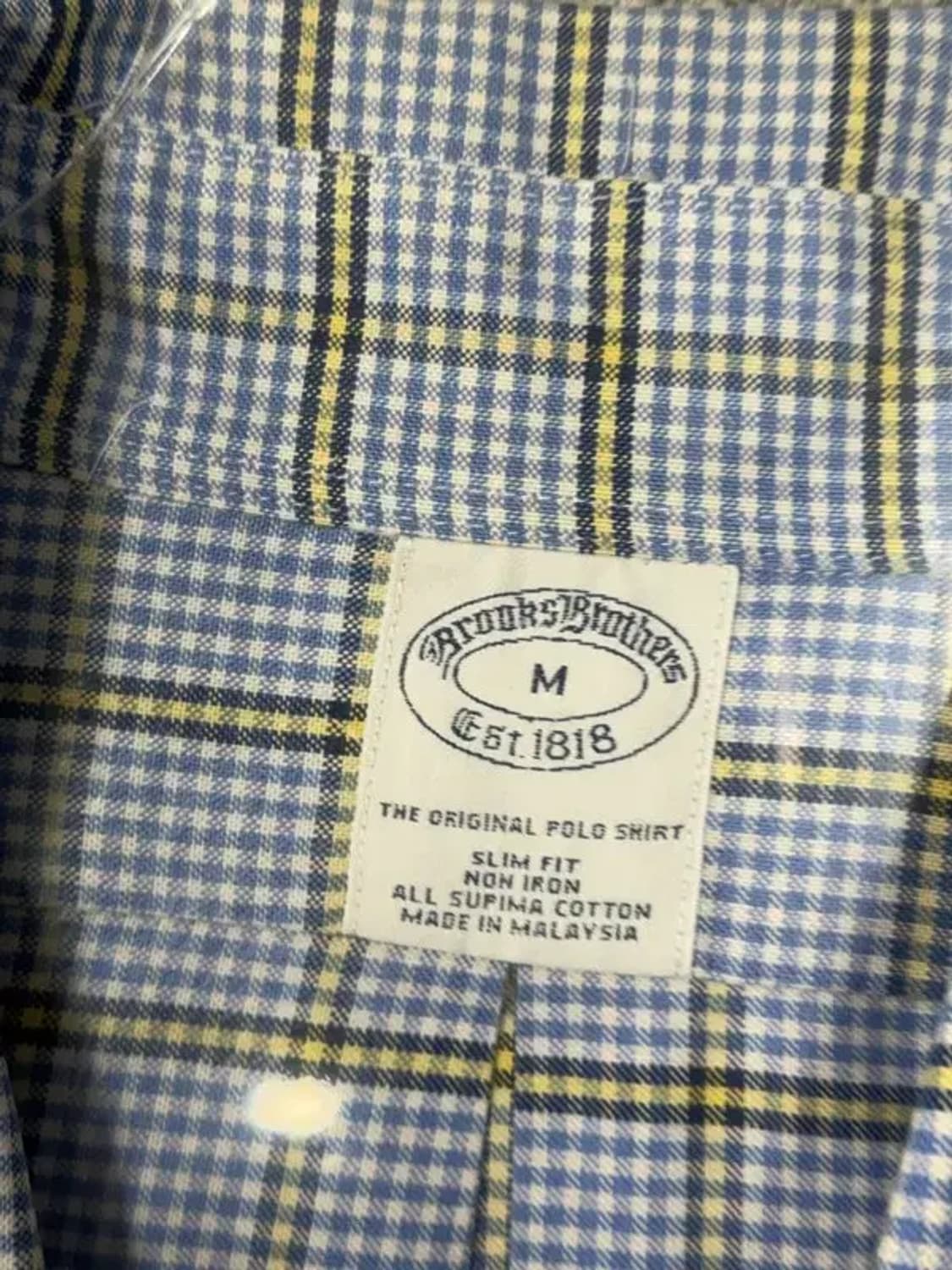 브룩스브라더스 체크 라이트 블루 셔츠 M 상품이미지7