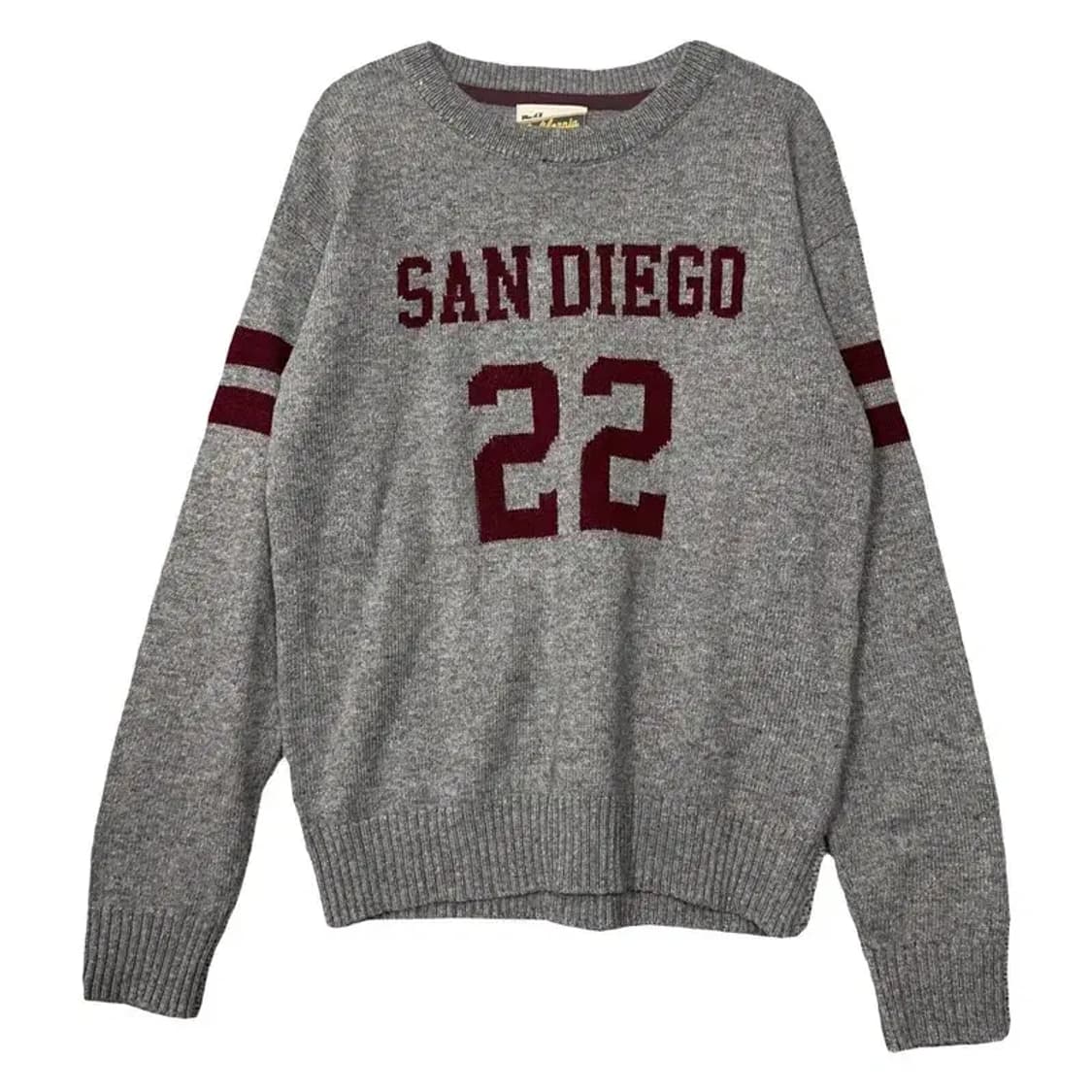 후아유 프린팅 라이트 그레이 니트 M 상품이미지1