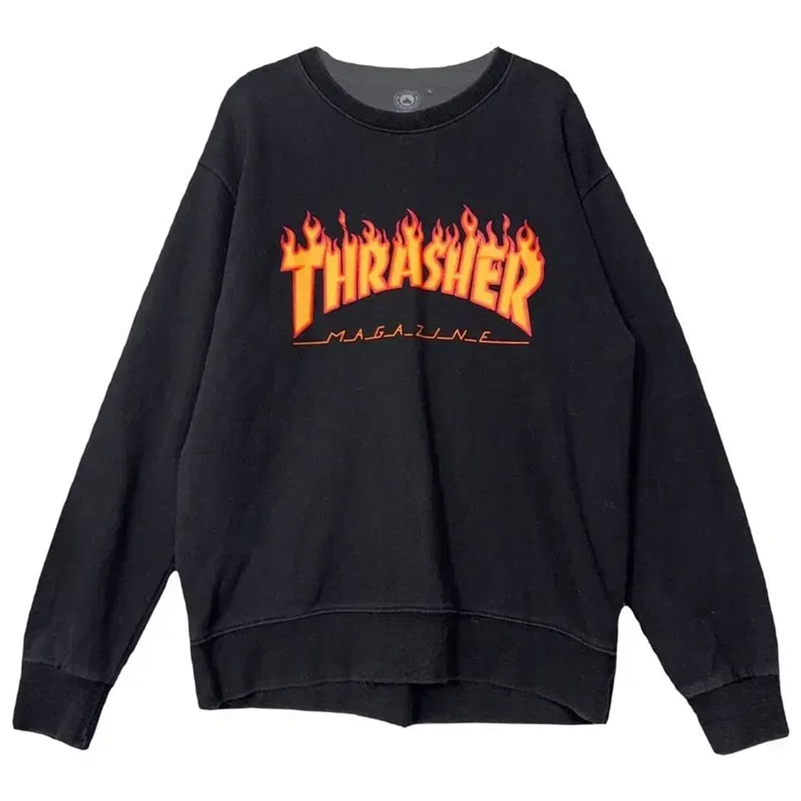 트래셔 프린팅 블랙 맨투맨 L 상품이미지1