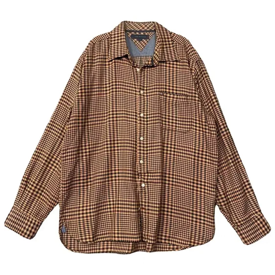 타미힐피거 체크 브라운 셔츠 XL 상품이미지1