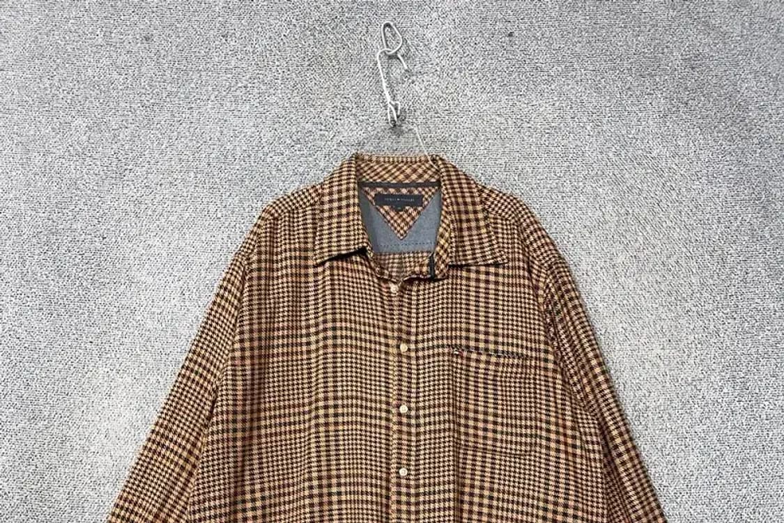 타미힐피거 체크 브라운 셔츠 XL 상품이미지3