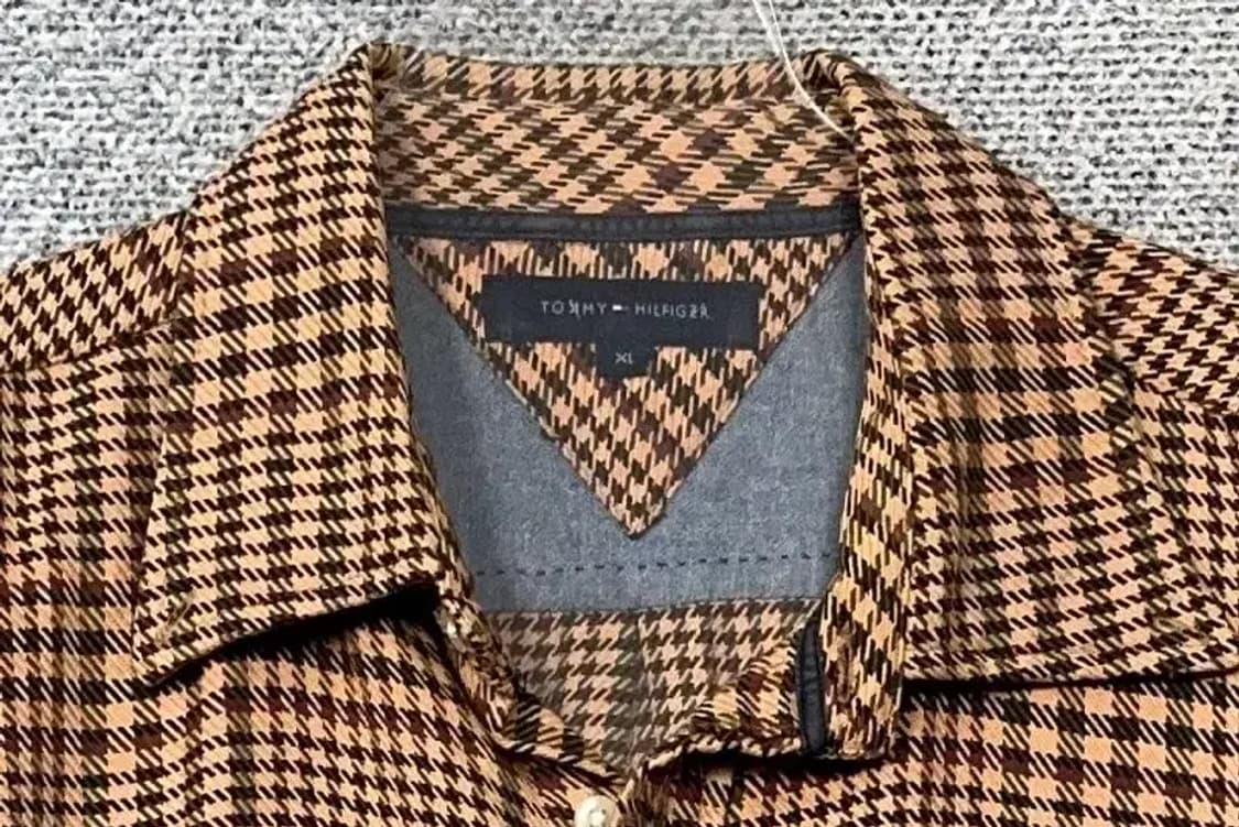 타미힐피거 체크 브라운 셔츠 XL 상품이미지5