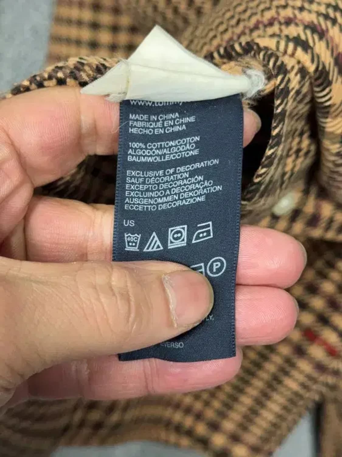 타미힐피거 체크 브라운 셔츠 XL 상품이미지8