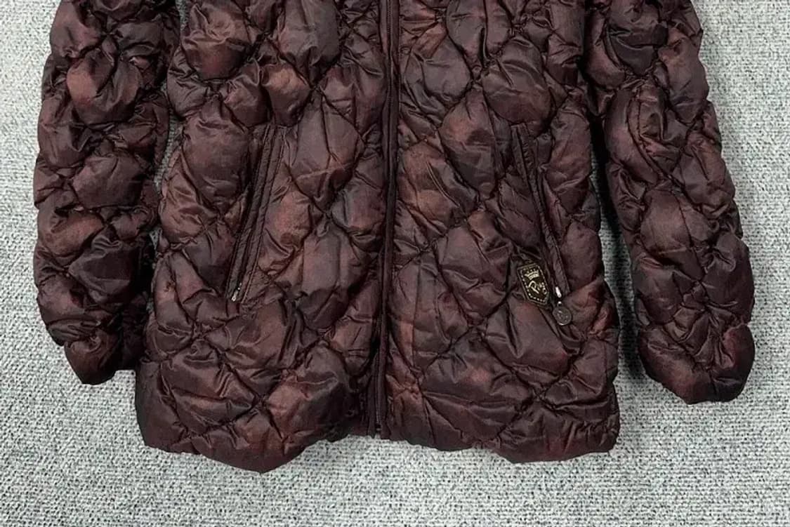 핑 브라운 큐브 퀄팅 경량 패딩 100 상품이미지4