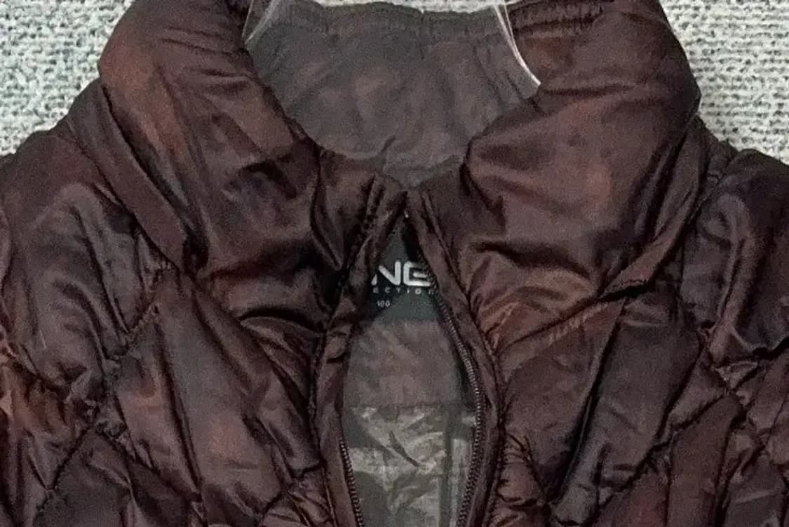 핑 브라운 큐브 퀄팅 경량 패딩 100 상품이미지5