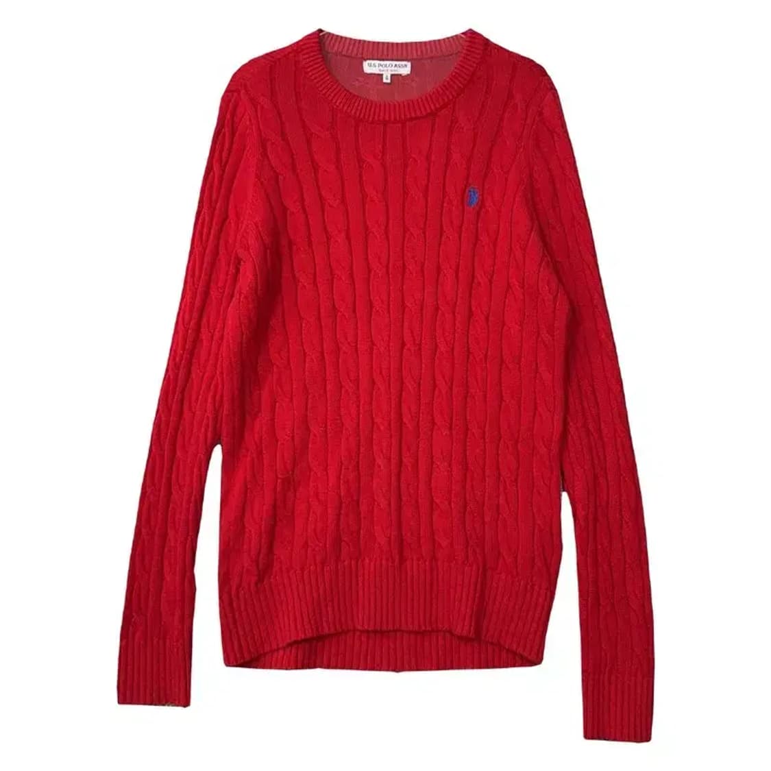 폴로아쎈 레드 로고 꽈배기 니트 90 상품이미지1