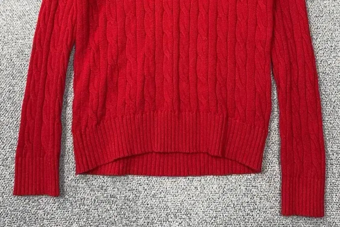 폴로아쎈 레드 로고 꽈배기 니트 90 상품이미지4