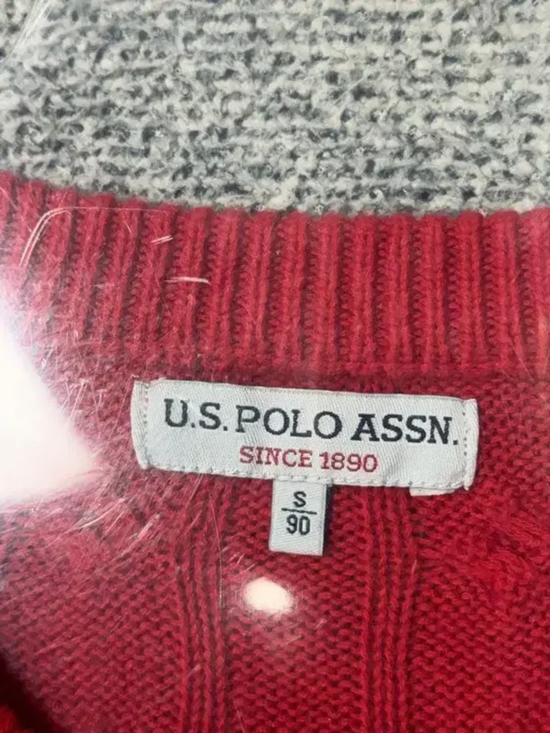 폴로아쎈 레드 로고 꽈배기 니트 90 상품이미지5