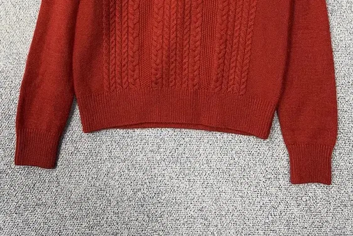 빔즈 레드 꽈배기 울 니트 M 상품이미지4