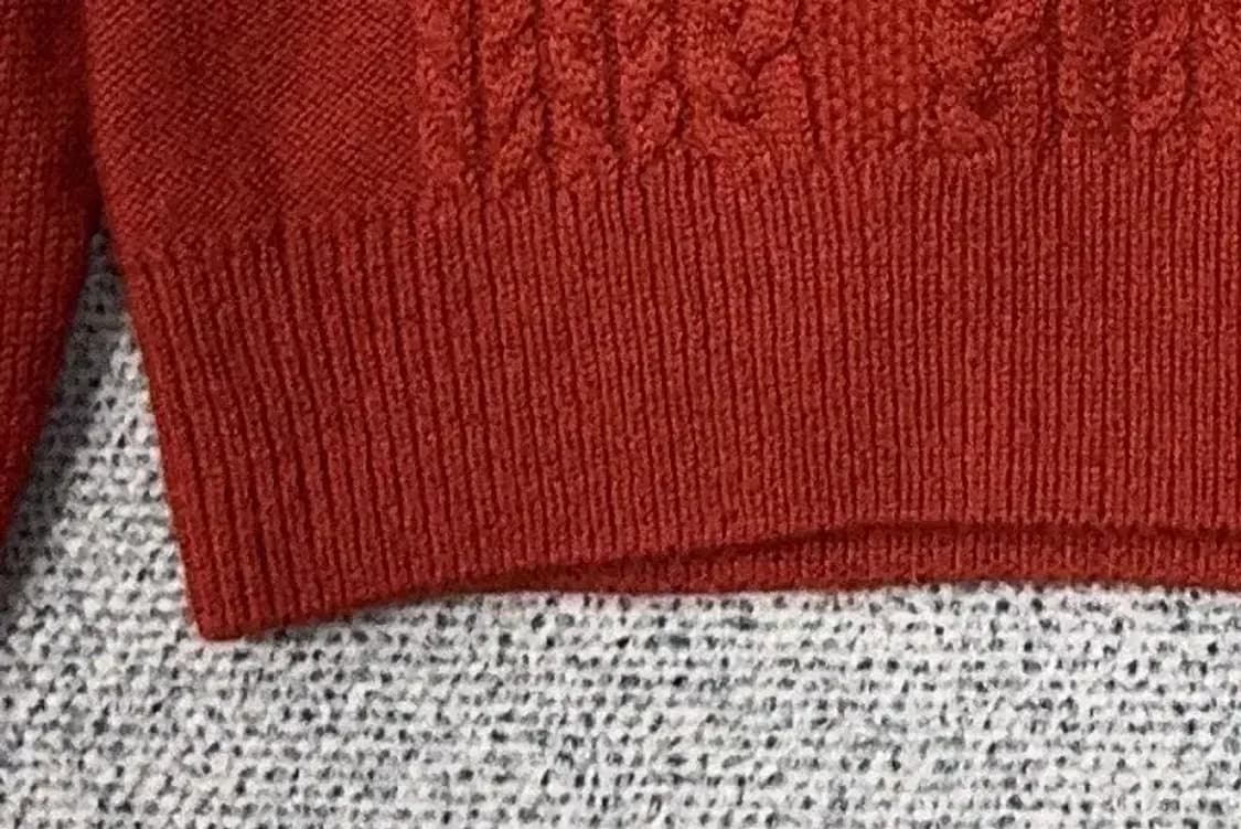 빔즈 레드 꽈배기 울 니트 M 상품이미지6