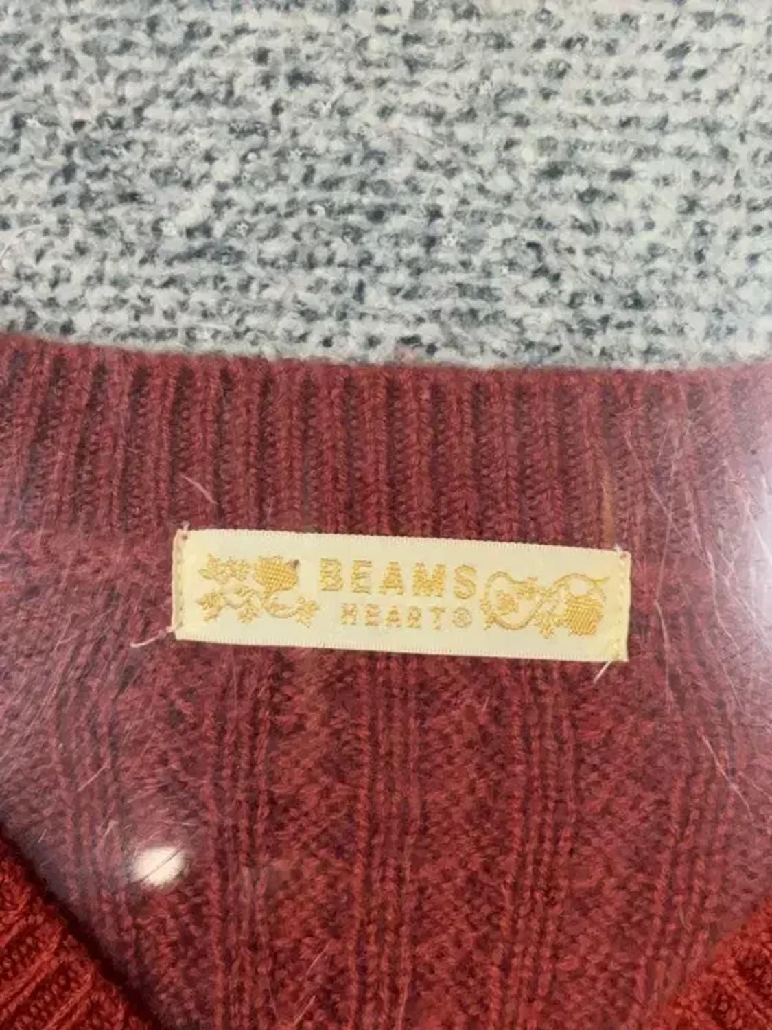 빔즈 레드 꽈배기 울 니트 M 상품이미지7
