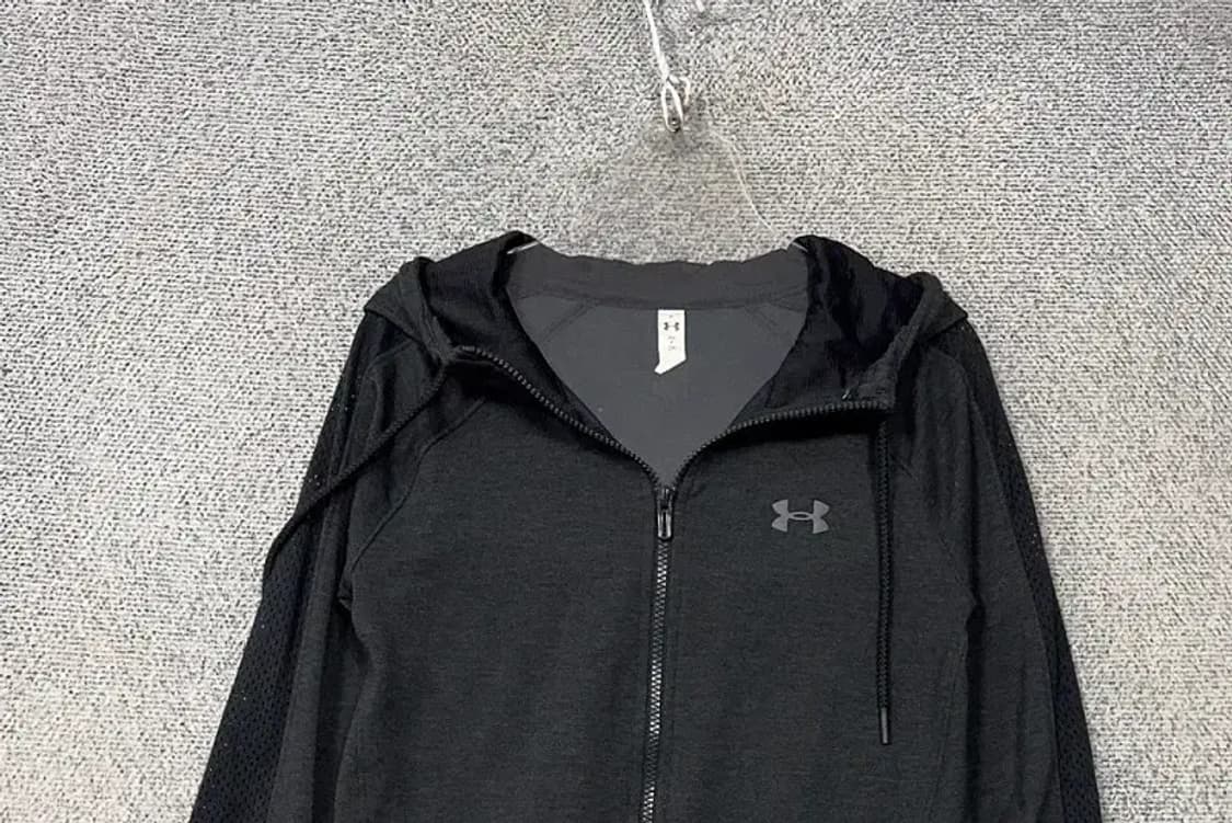 언더아머 블랙 로고 기능성 후드집업 SM 상품이미지3