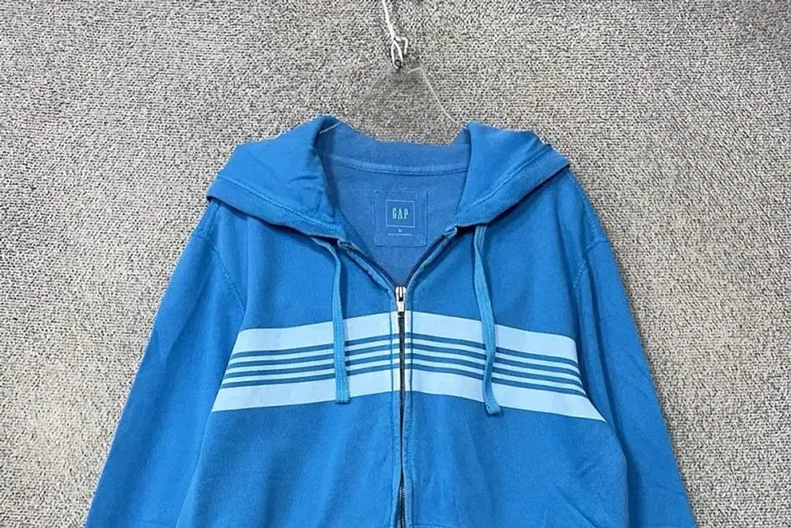 갭 블루 빈티지 피그먼트 후드 집업 M 상품이미지3