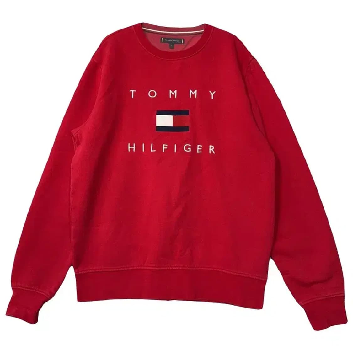 타미힐피거 로고 레드 빈티지 맨투맨 L 상품이미지1
