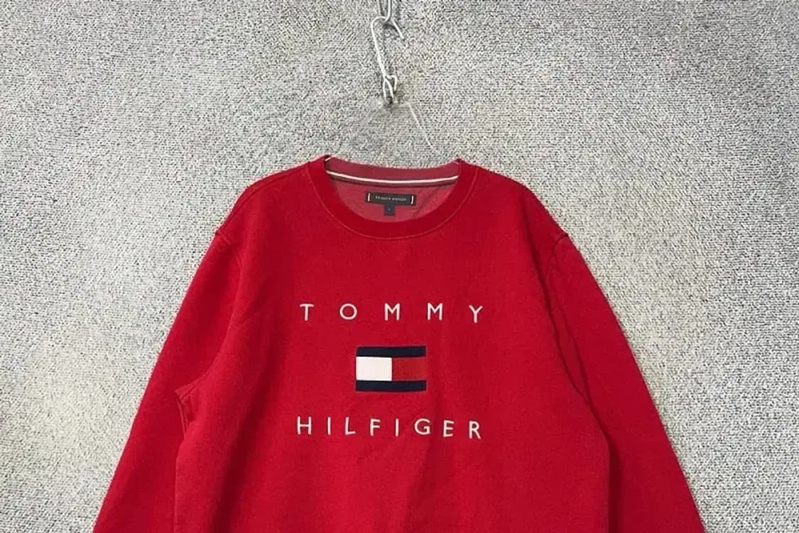 타미힐피거 로고 레드 빈티지 맨투맨 L 상품이미지3
