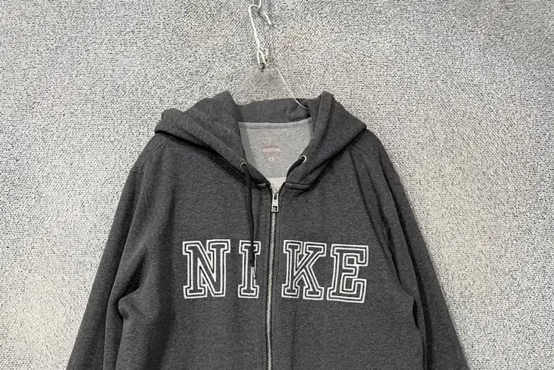 나이키 레트로 자수 로고 그레이 후드 집업 L 상품이미지3