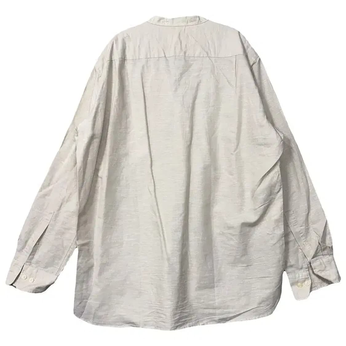 유니클로 베이지 오버핏 차이나넥 린넨 셔츠 XXL 상품이미지2