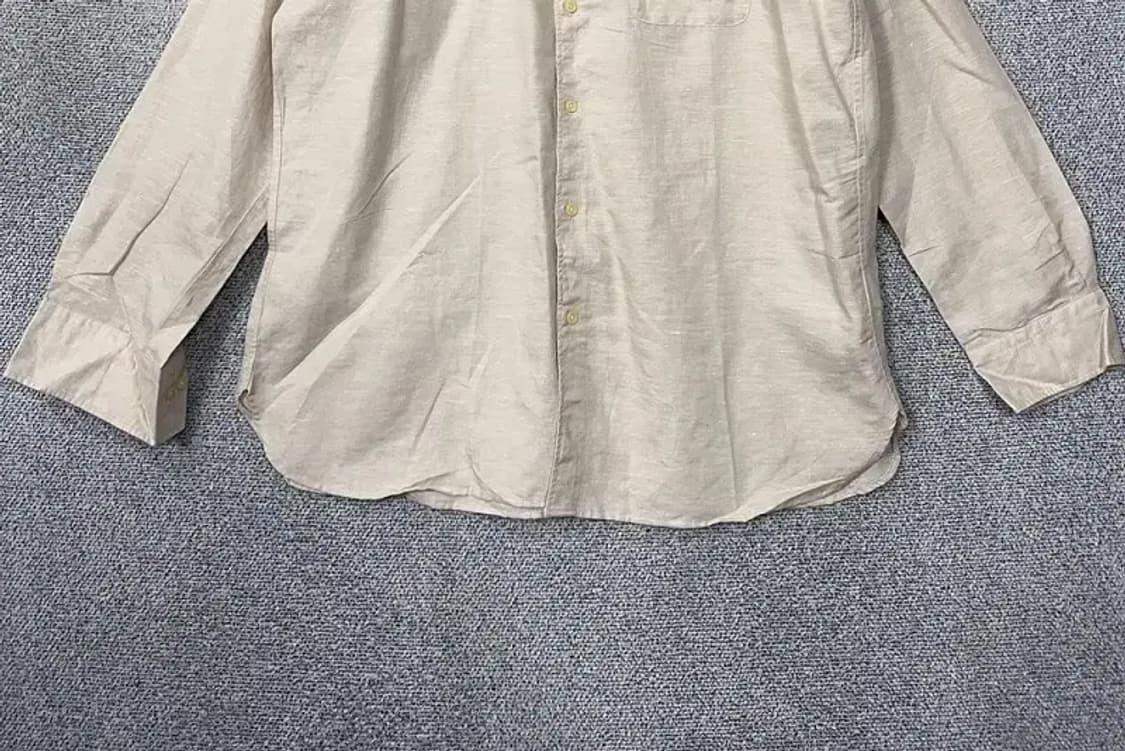 유니클로 베이지 오버핏 차이나넥 린넨 셔츠 XXL 상품이미지4