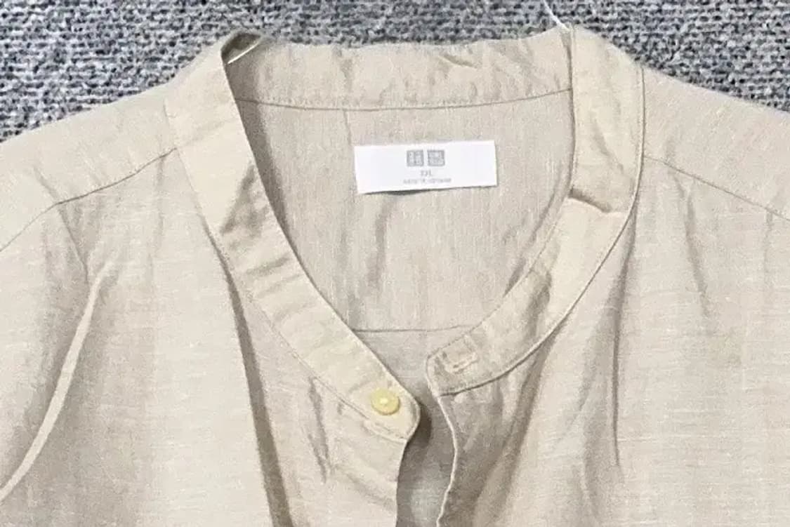 유니클로 베이지 오버핏 차이나넥 린넨 셔츠 XXL 상품이미지5