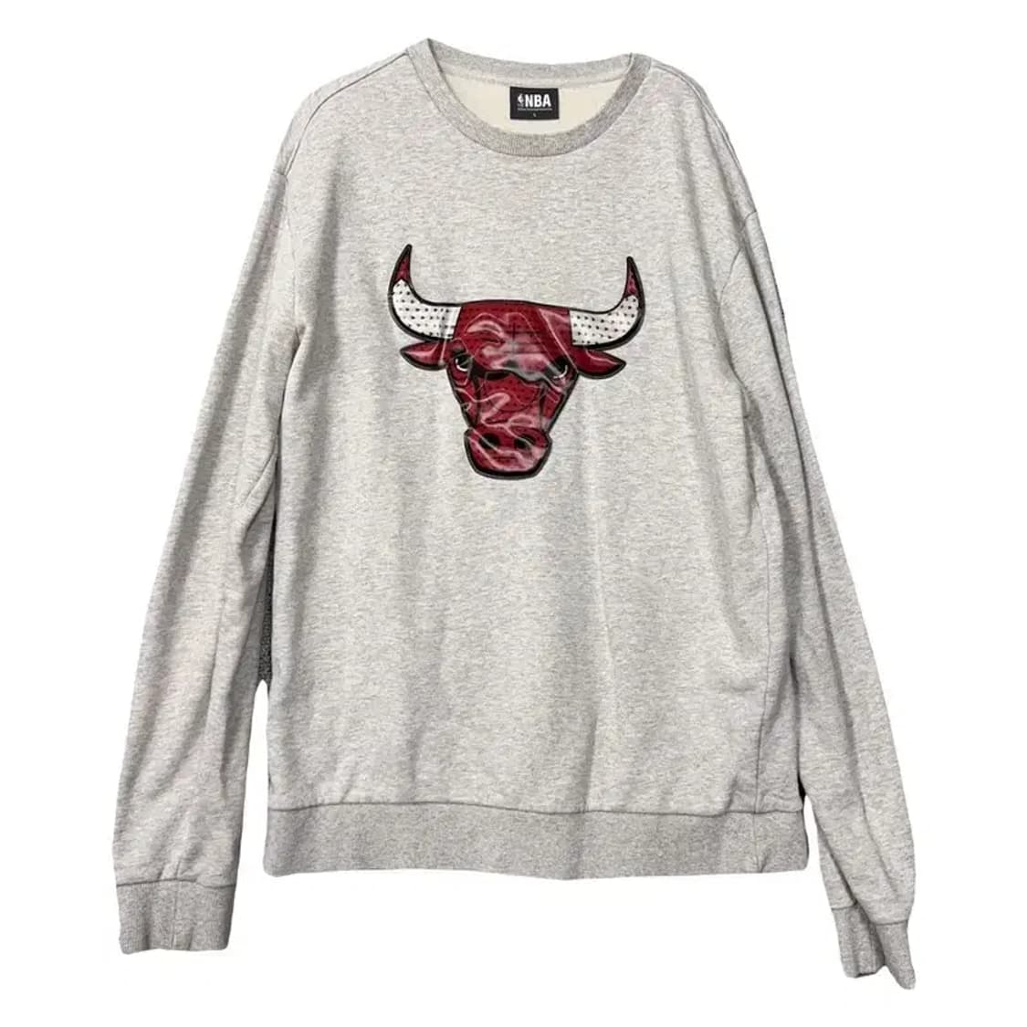 엔비에이 시카고 불스 로고 라이트 그레이 맨투맨 L 상품이미지1