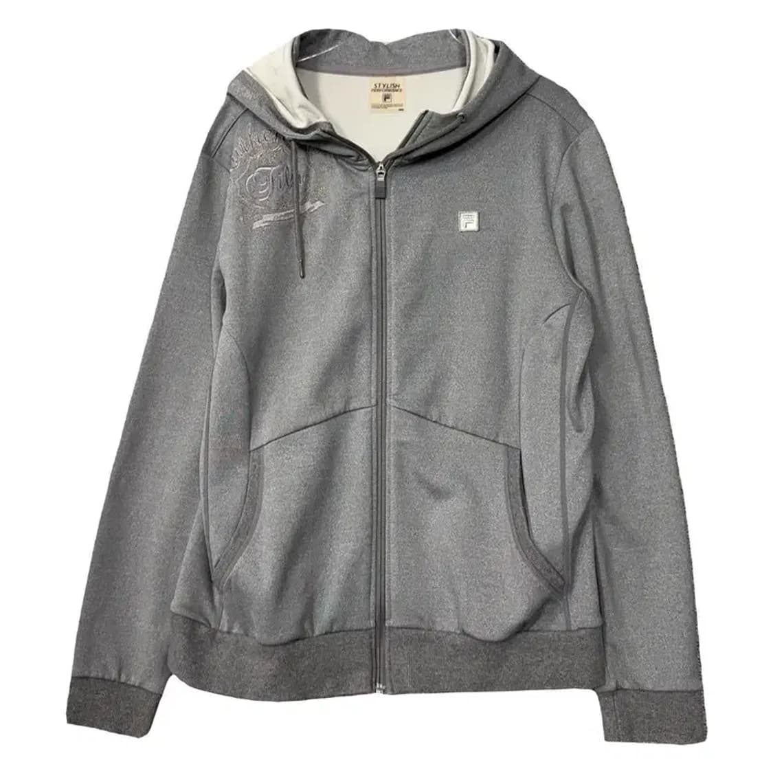 휠라 그레이 로고 기능성 후드 집업 105(XL) 상품이미지1