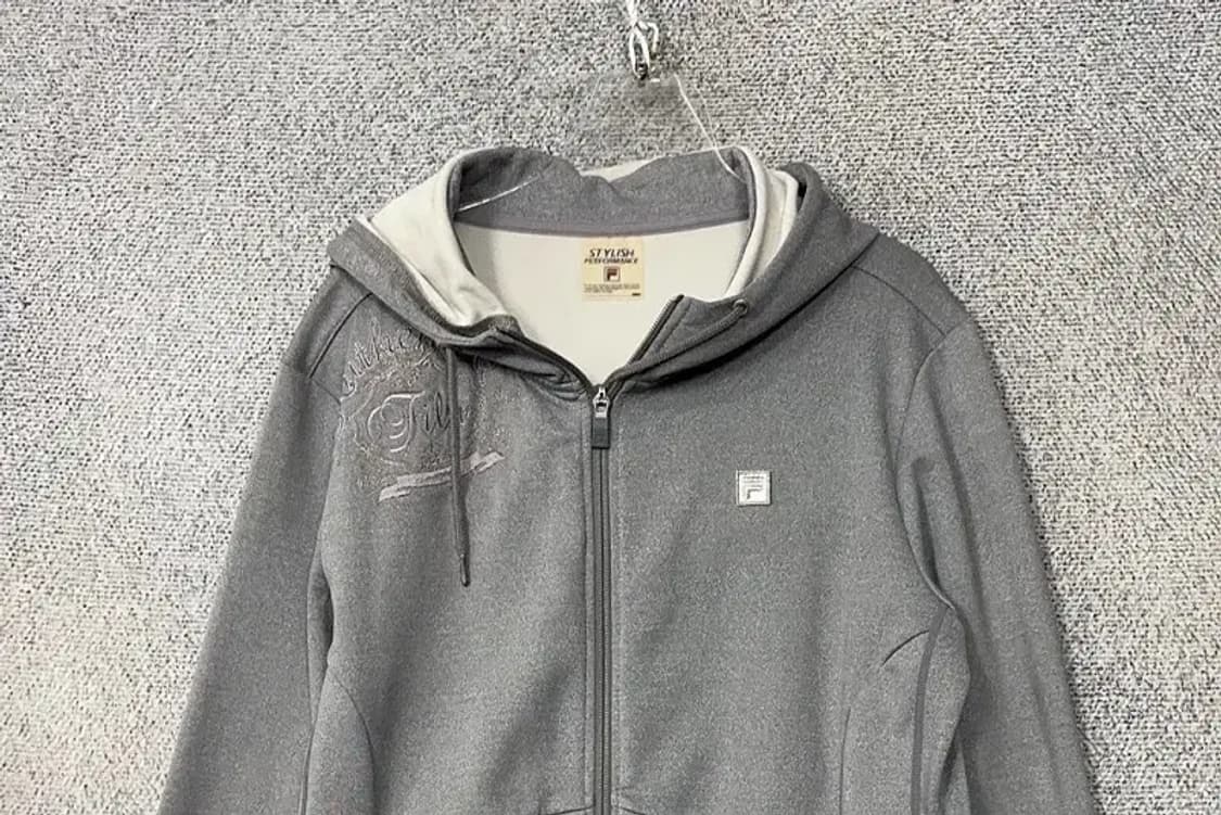 휠라 그레이 로고 기능성 후드 집업 105(XL) 상품이미지3