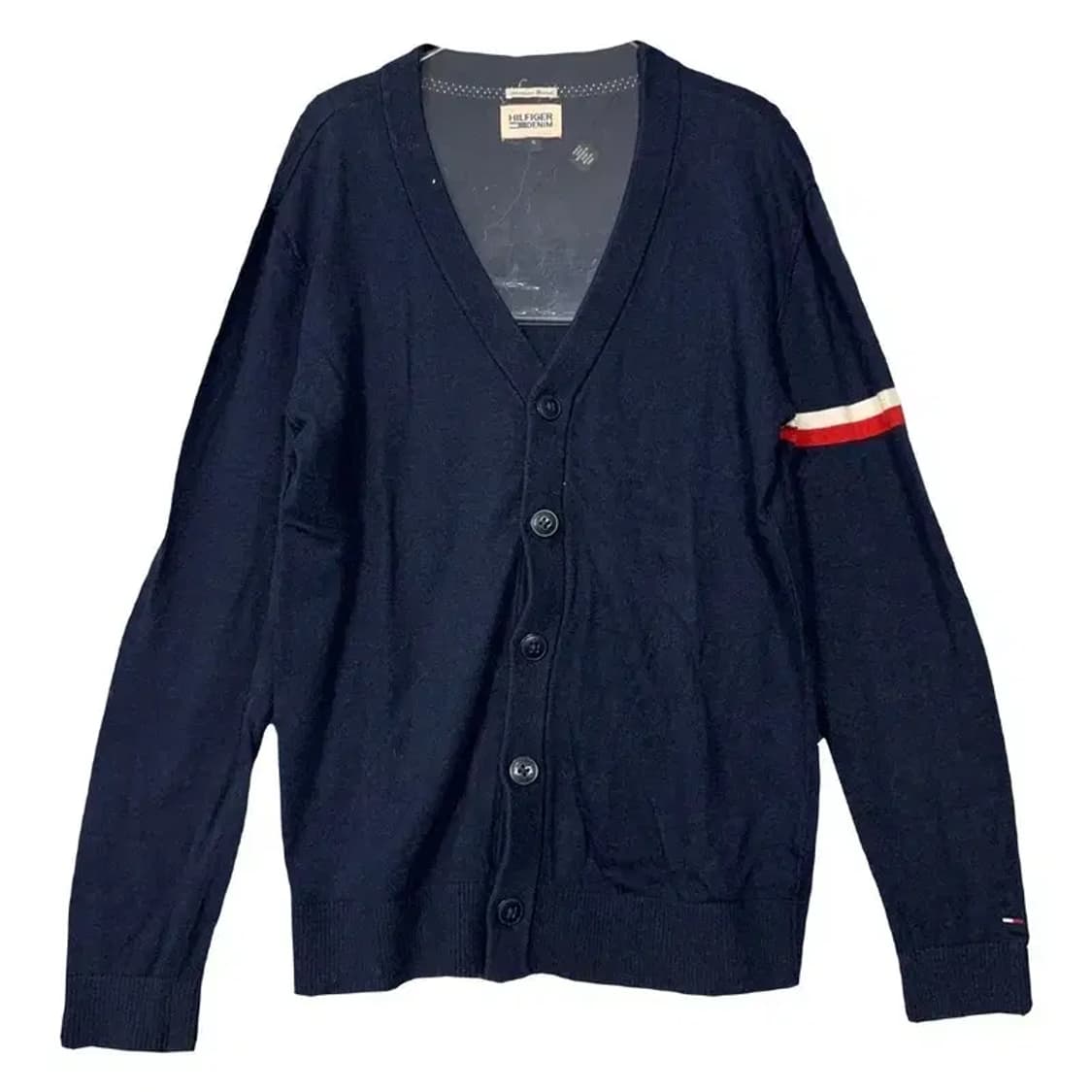 타미힐피거 네이비 완장 코튼 니트 가디건 S 상품이미지1