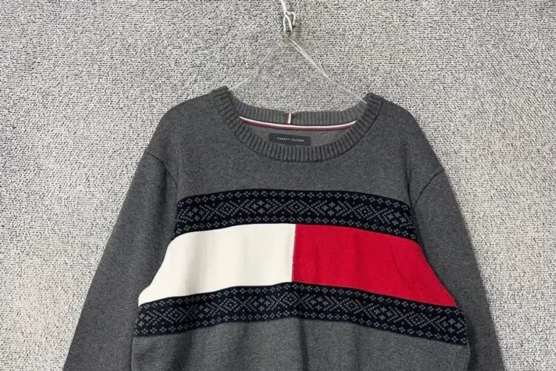 타미힐피거 그레이 코튼 니트 XL TG/XG 상품이미지3