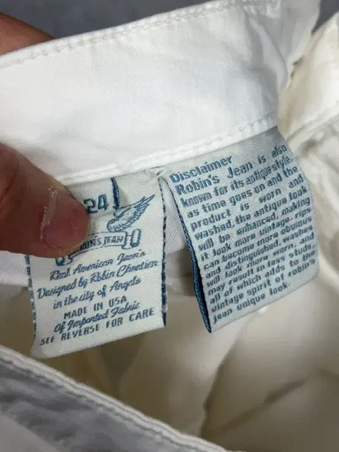 로빈슨 진 화이트 Y2K 데님 팬츠 24 상품이미지6