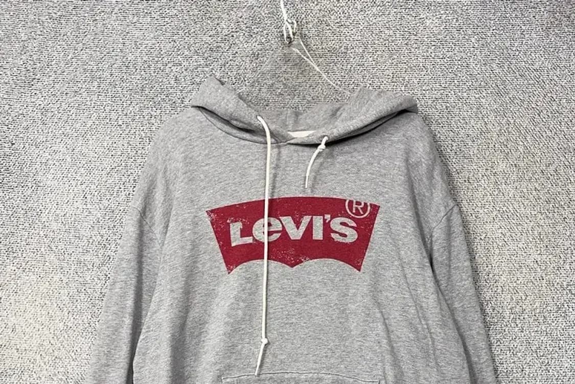 리바이스 프린팅 라이트 그레이 후드티 M 상품이미지3