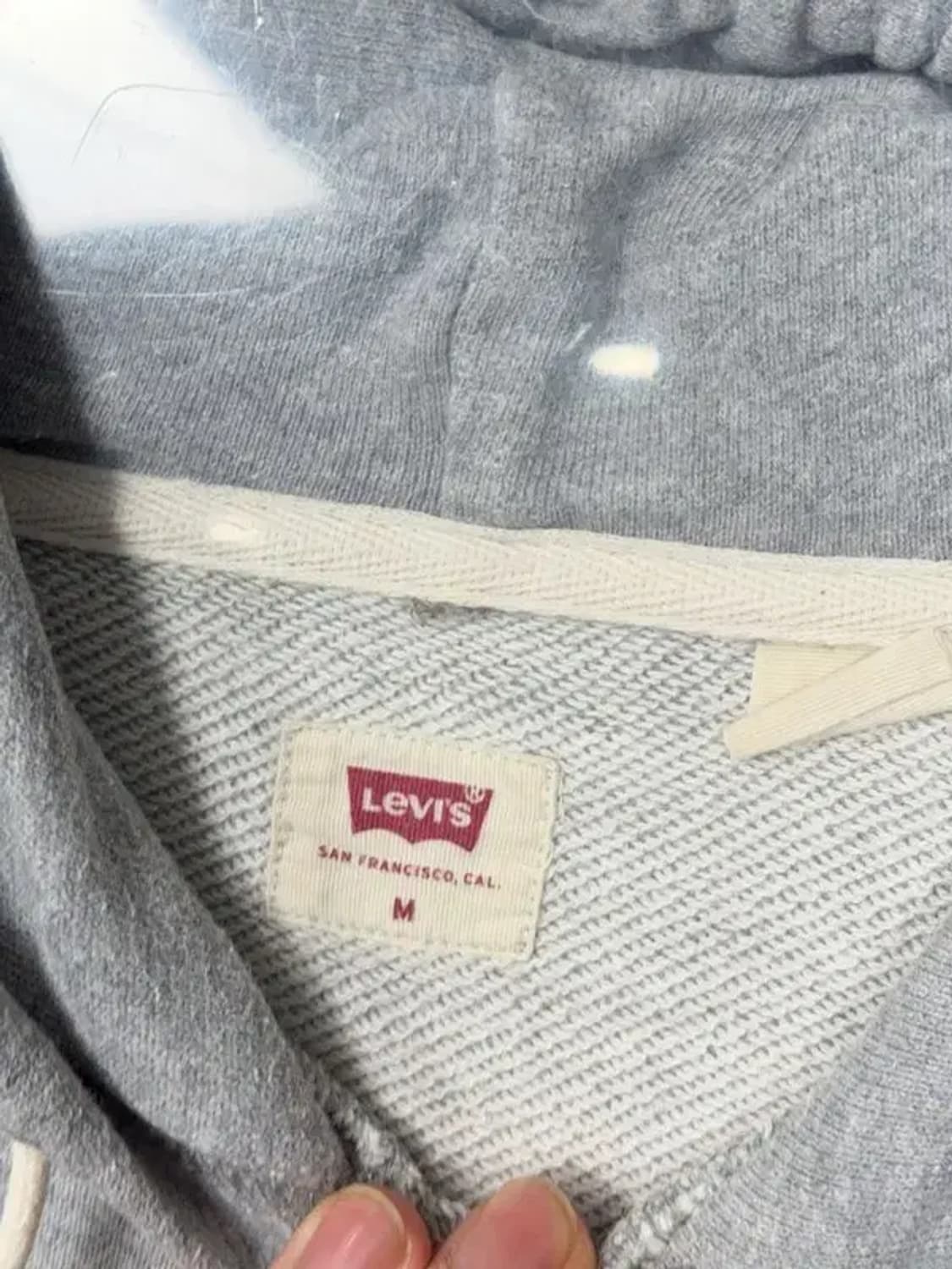리바이스 프린팅 라이트 그레이 후드티 M 상품이미지6
