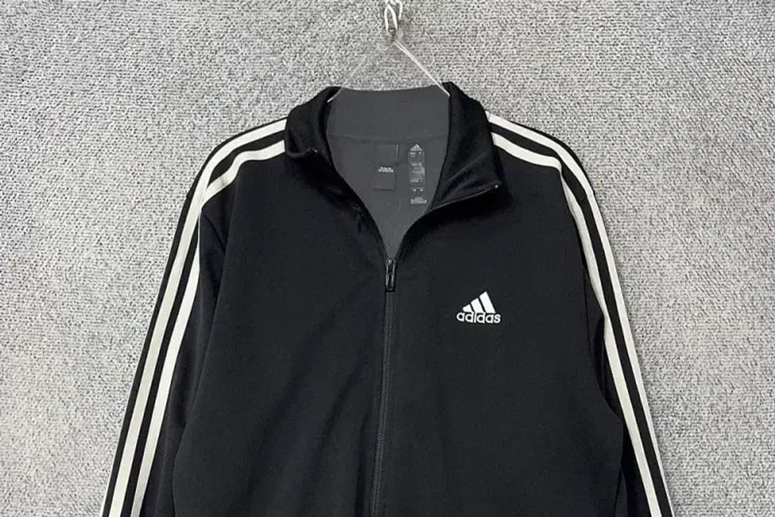 아디다스 블랙 로고 삼선 집업 저지 A/M 상품이미지3